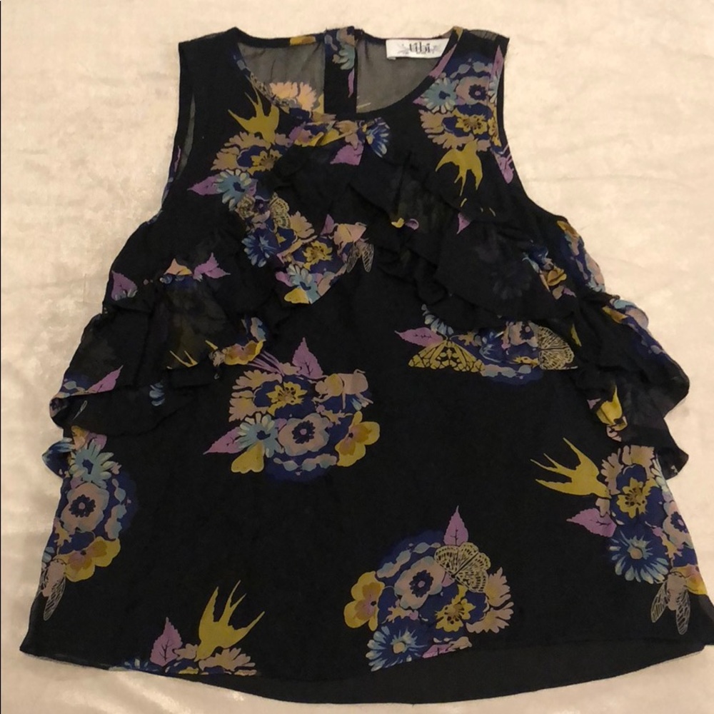 TIBI Layered Ruffle Tank